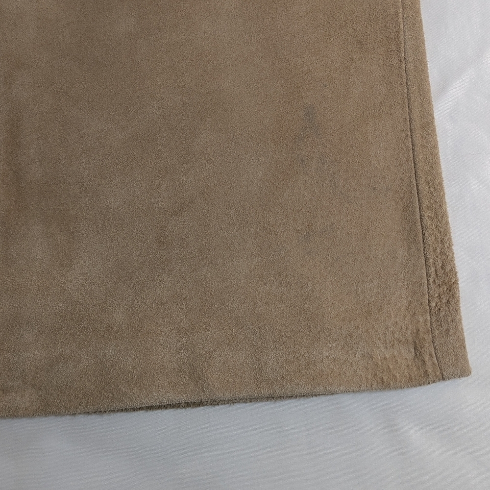 Massini Women's Tan Genuine Suede Leather Pants Size 10 - Picture 5 of 14